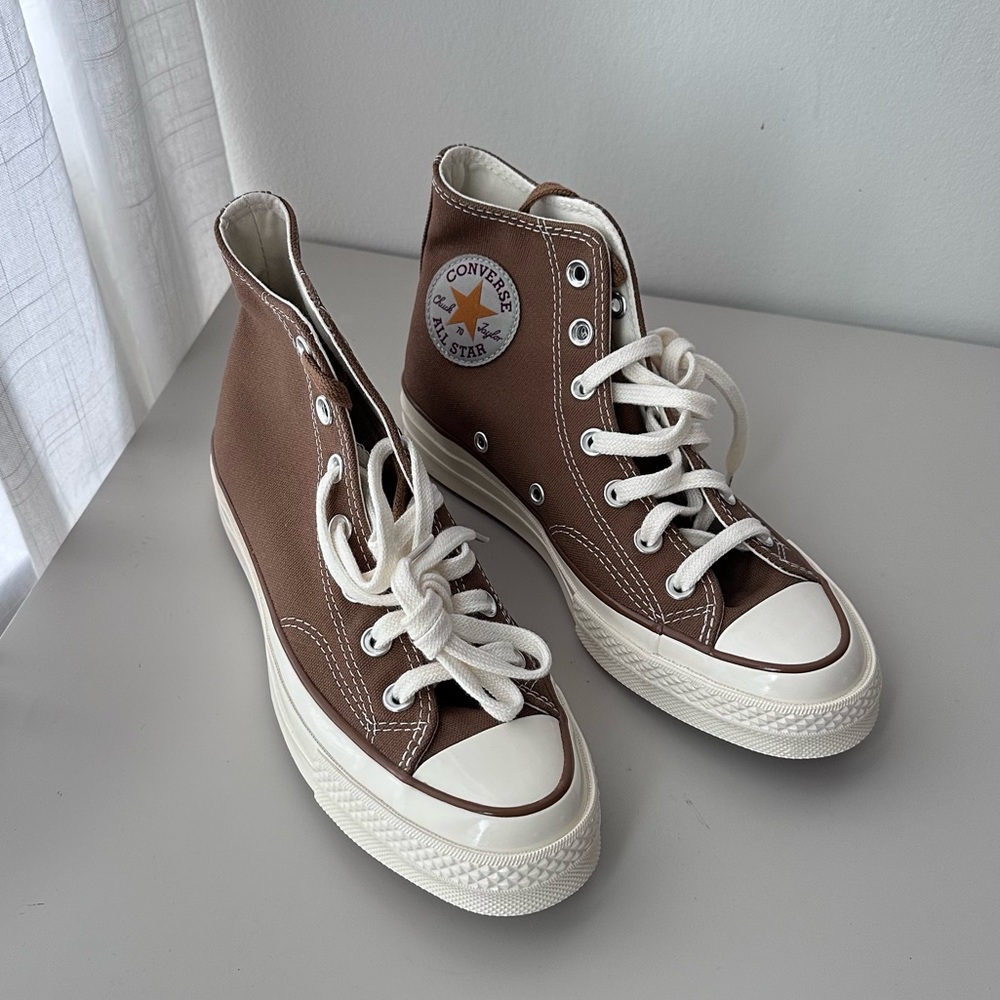 Carhartt WIP x Converse High-Top Sneakers in Brown and White